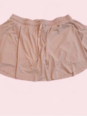 Women’s athletic Drawstring Mini Skirt in Light Beige